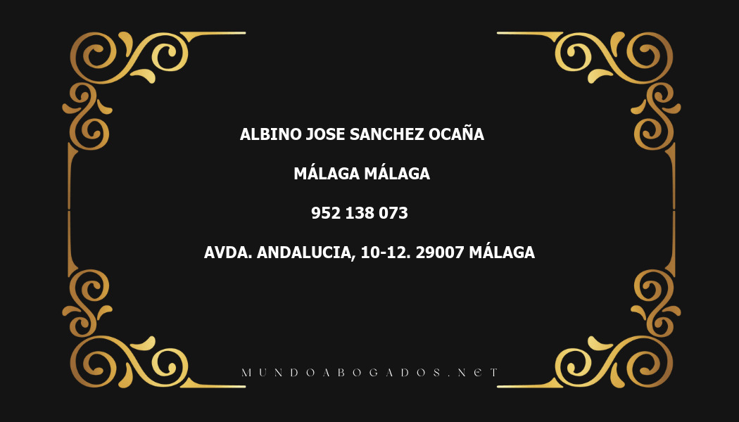 abogado Albino Jose Sanchez Ocaña en la localidad de Málaga