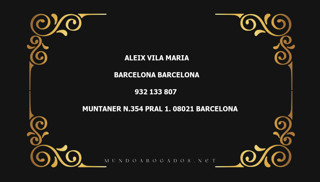 abogado Aleix Vila Maria en la localidad de Barcelona