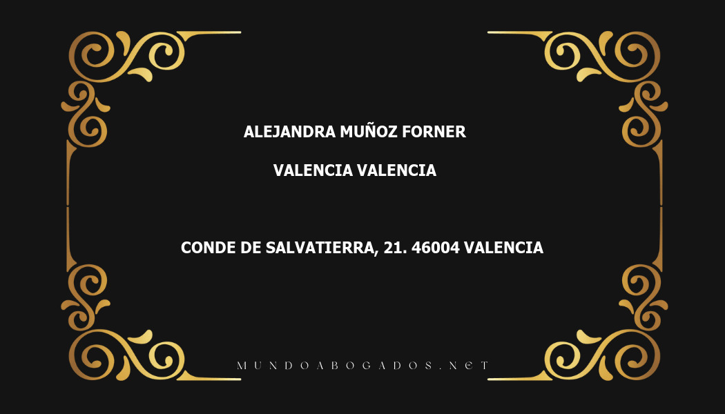 abogado Alejandra Muñoz Forner en la localidad de Valencia