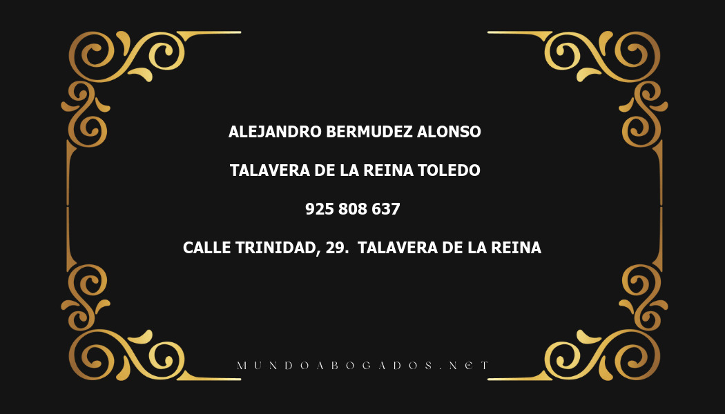 abogado Alejandro Bermudez Alonso en la localidad de Talavera de la Reina