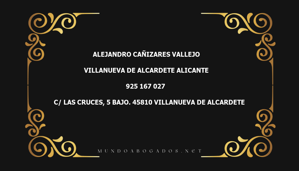 abogado Alejandro Cañizares Vallejo en la localidad de Villanueva de Alcardete