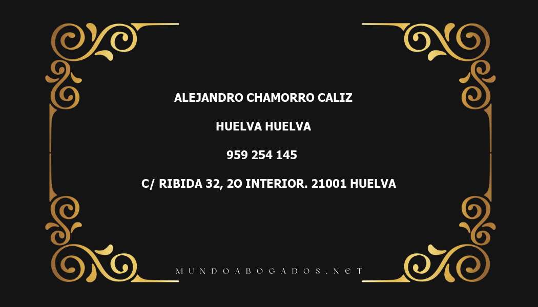 abogado Alejandro Chamorro Caliz en la localidad de Huelva