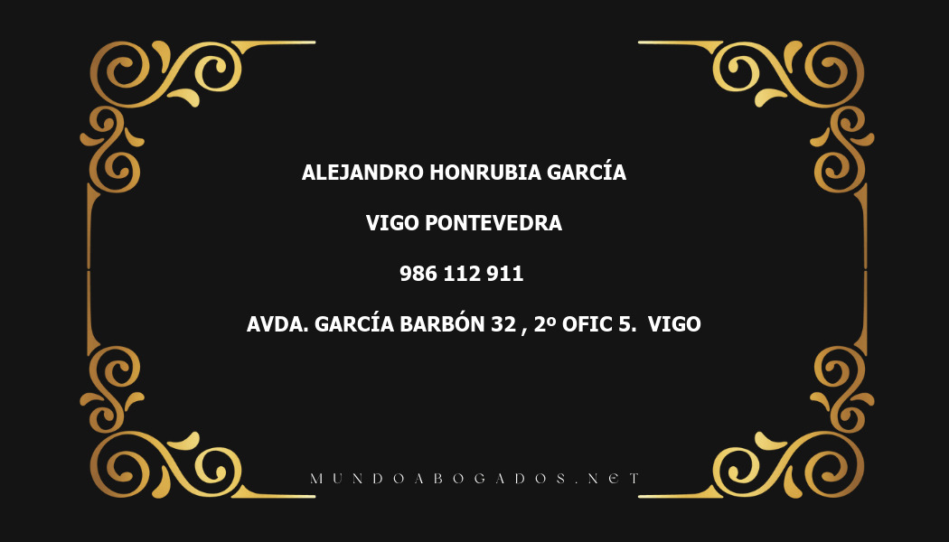 abogado Alejandro Honrubia García en la localidad de Vigo