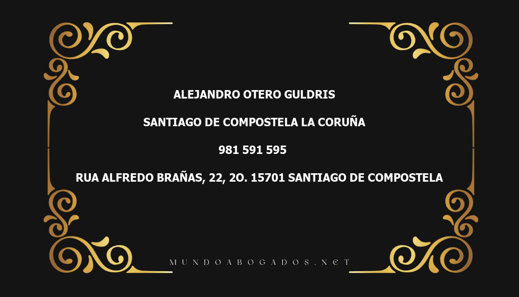 abogado Alejandro Otero Guldris en la localidad de Santiago de Compostela