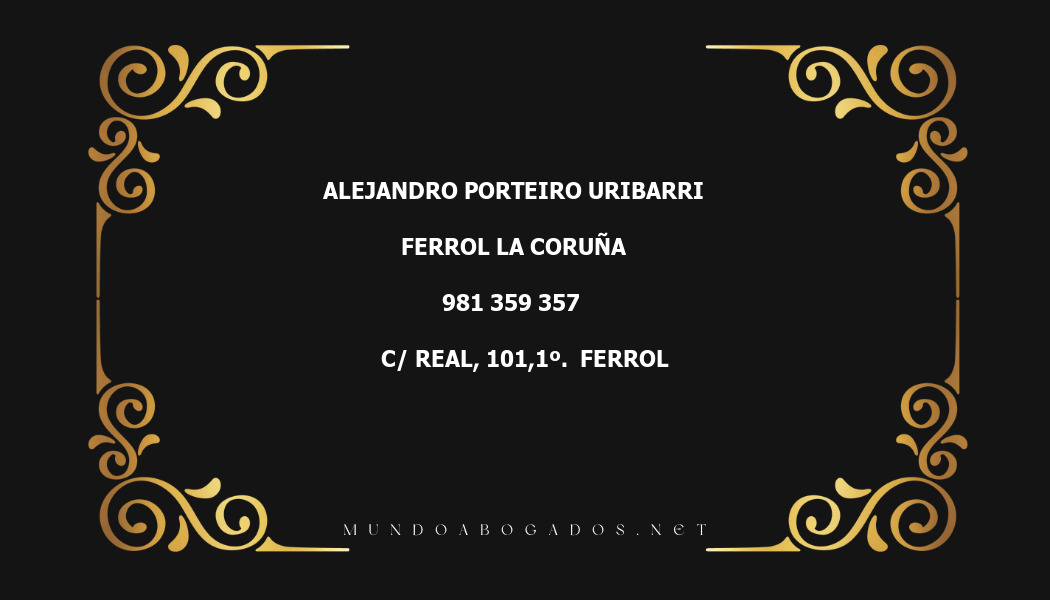 abogado Alejandro Porteiro Uribarri en la localidad de Ferrol