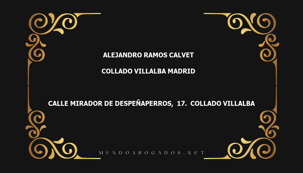 abogado Alejandro Ramos Calvet en la localidad de Collado Villalba