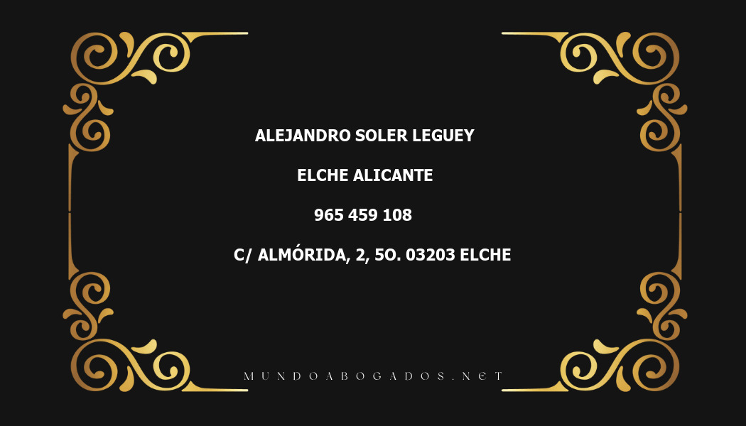 abogado Alejandro Soler Leguey en la localidad de Elche