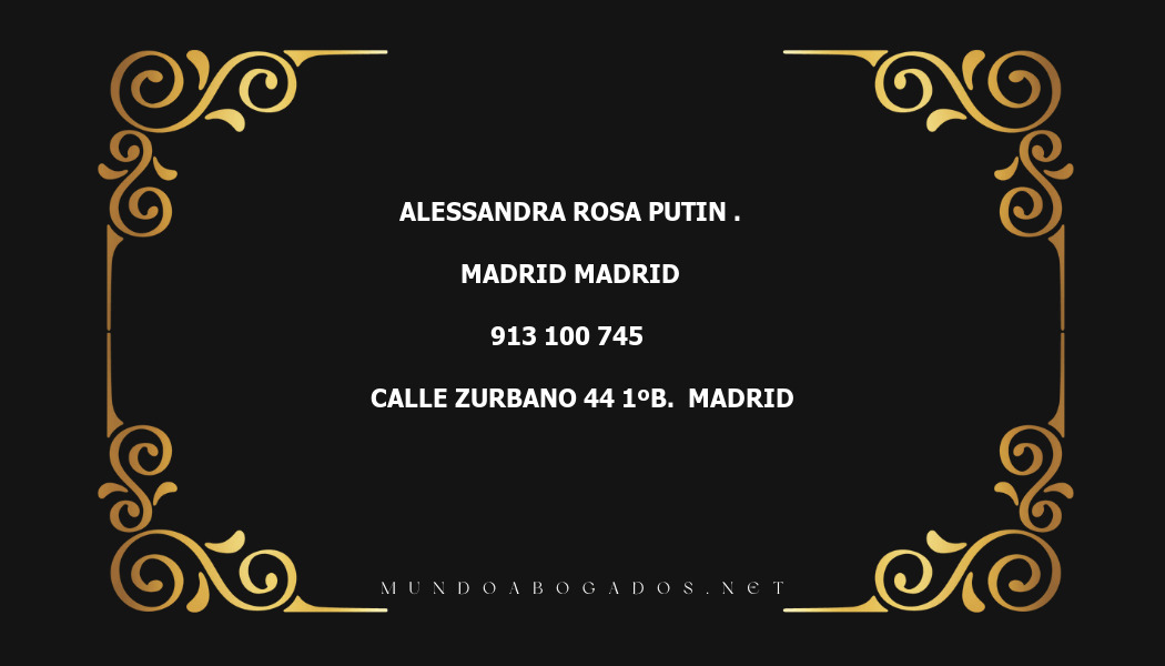 abogado Alessandra Rosa Putin . en la localidad de Madrid