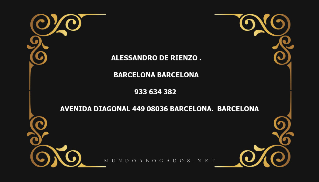 abogado Alessandro De Rienzo . en la localidad de Barcelona