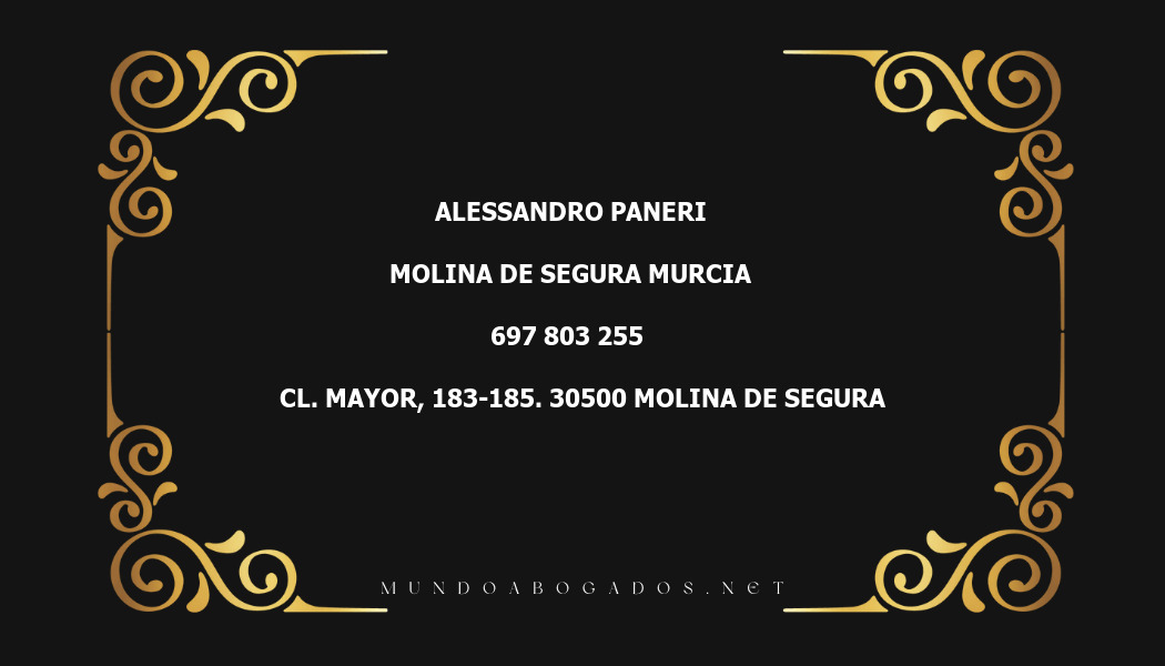 abogado Alessandro Paneri en la localidad de Molina de Segura