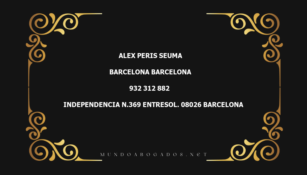 abogado Alex Peris Seuma en la localidad de Barcelona