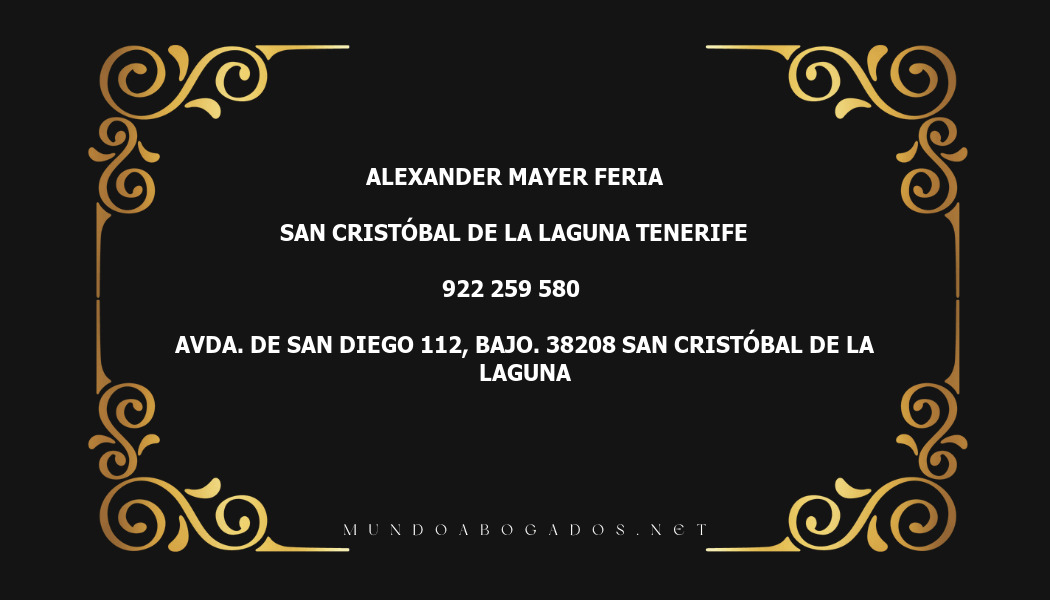 abogado Alexander Mayer Feria en la localidad de San Cristóbal de La Laguna