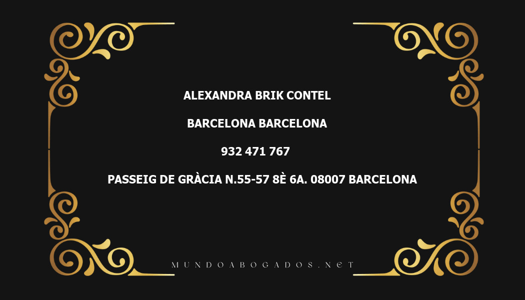 abogado Alexandra Brik Contel en la localidad de Barcelona