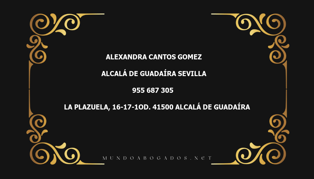 abogado Alexandra Cantos Gomez en la localidad de Alcalá de Guadaíra