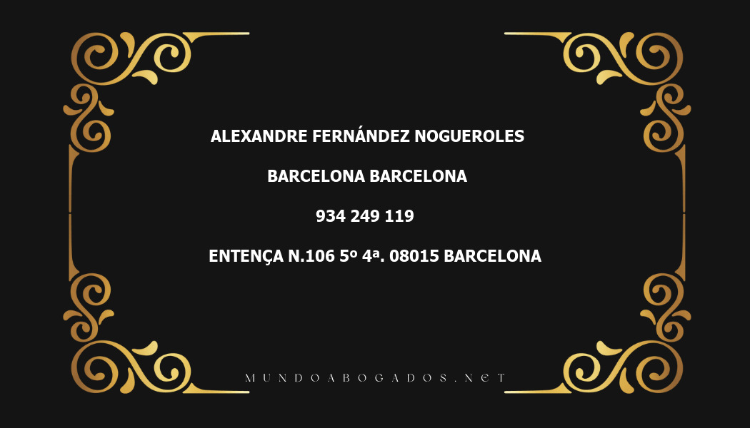 abogado Alexandre Fernández Nogueroles en la localidad de Barcelona