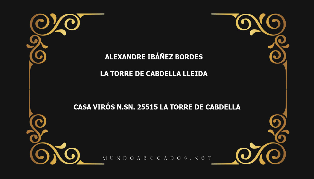 abogado Alexandre Ibáñez Bordes en la localidad de La Torre de Cabdella