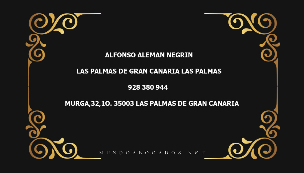 abogado Alfonso Aleman Negrin en la localidad de Las Palmas de Gran Canaria