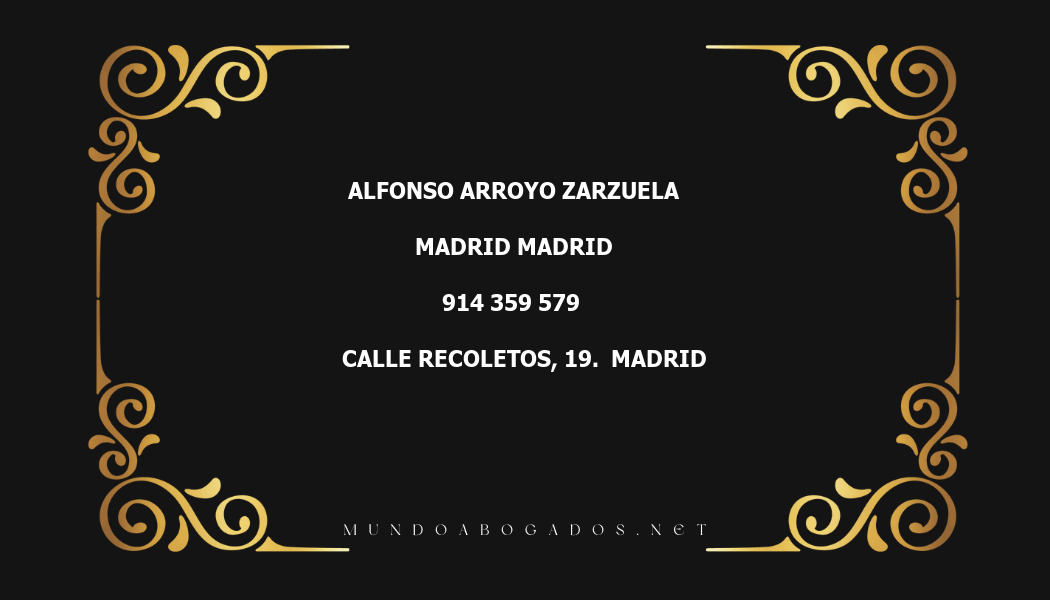 abogado Alfonso Arroyo Zarzuela en la localidad de Madrid