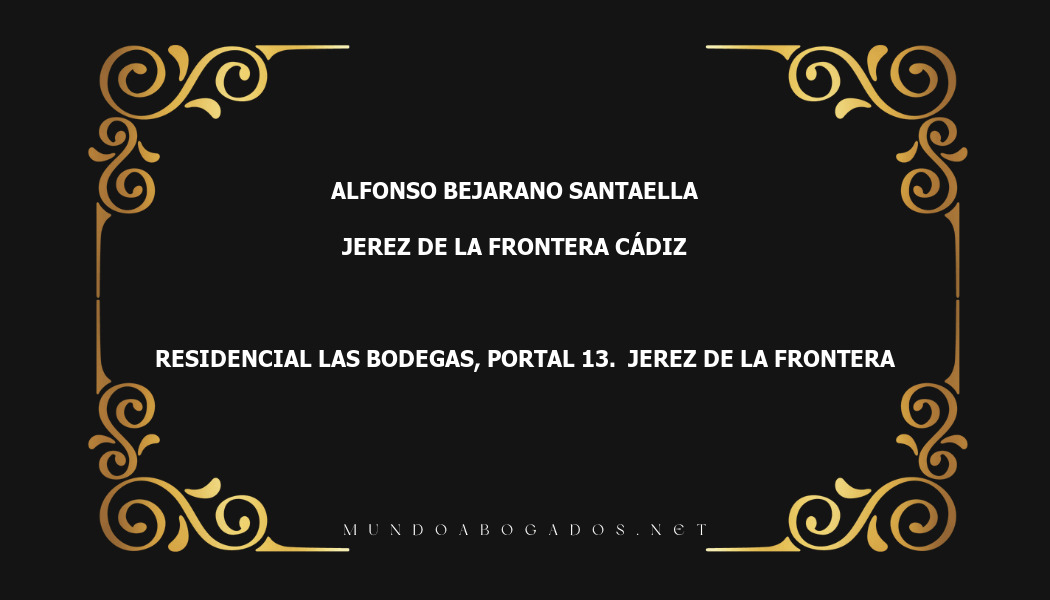 abogado Alfonso Bejarano Santaella en la localidad de Jerez de la Frontera