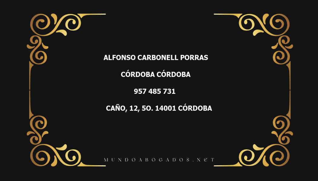 abogado Alfonso Carbonell Porras en la localidad de Córdoba