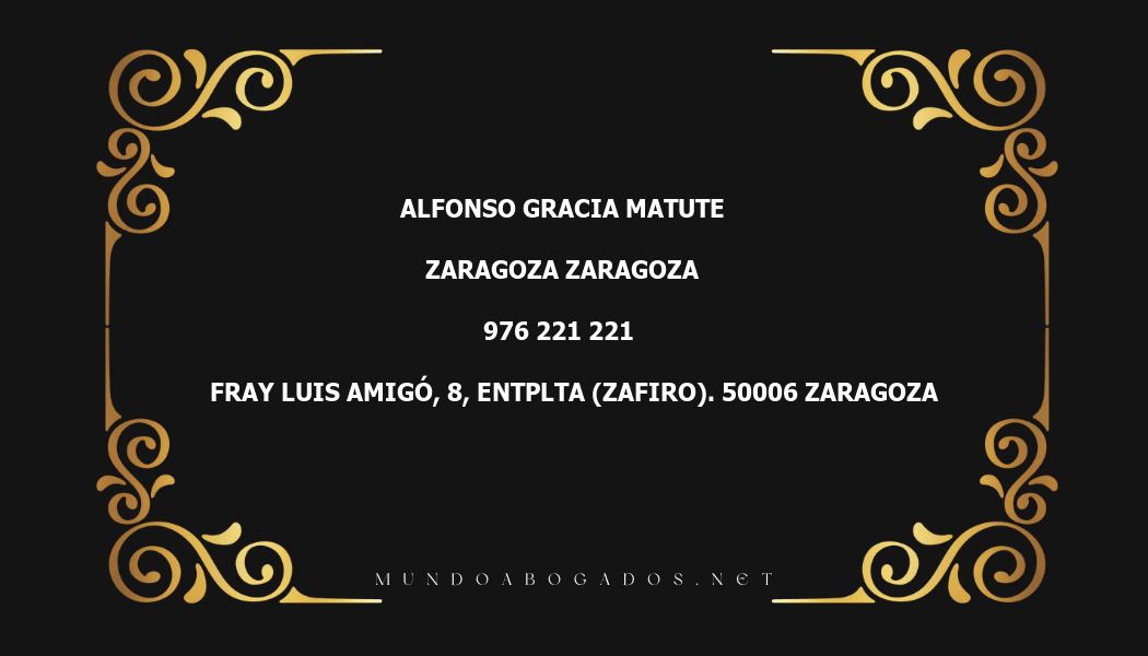 abogado Alfonso Gracia Matute en la localidad de Zaragoza