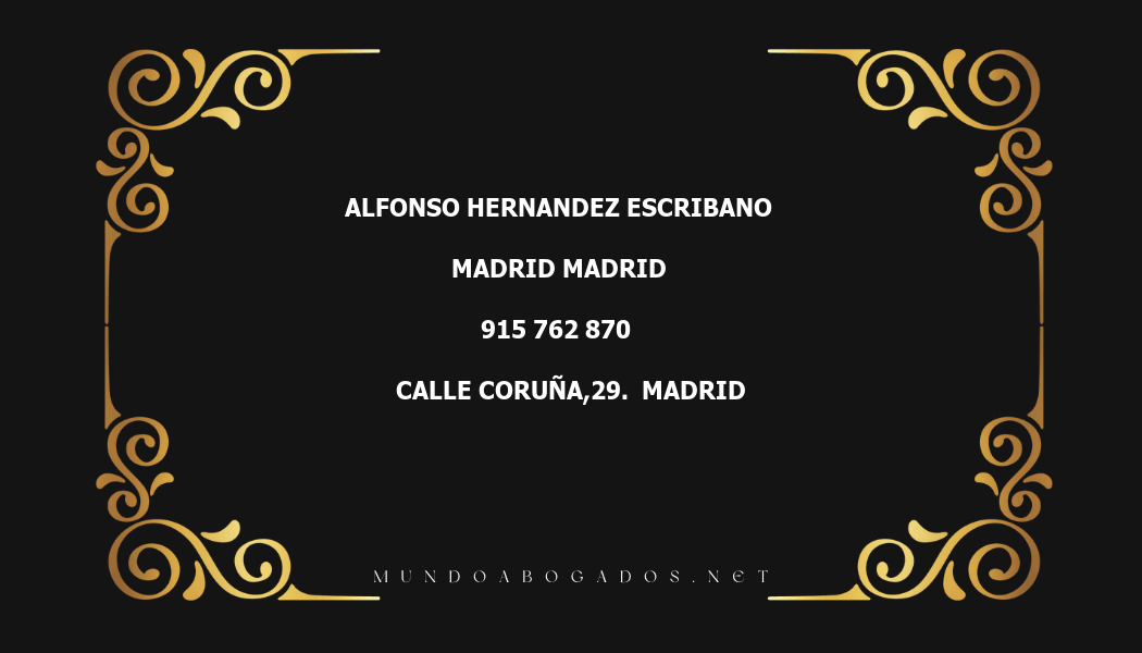 abogado Alfonso Hernandez Escribano en la localidad de Madrid