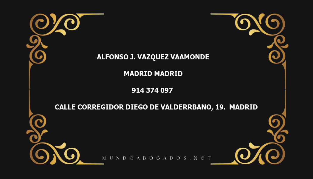 abogado Alfonso J. Vazquez Vaamonde en la localidad de Madrid