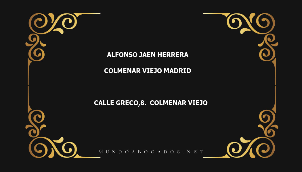 abogado Alfonso Jaen Herrera en la localidad de Colmenar Viejo