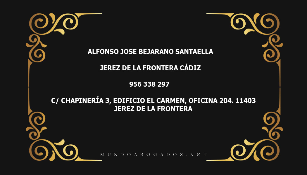 abogado Alfonso Jose Bejarano Santaella en la localidad de Jerez de la Frontera