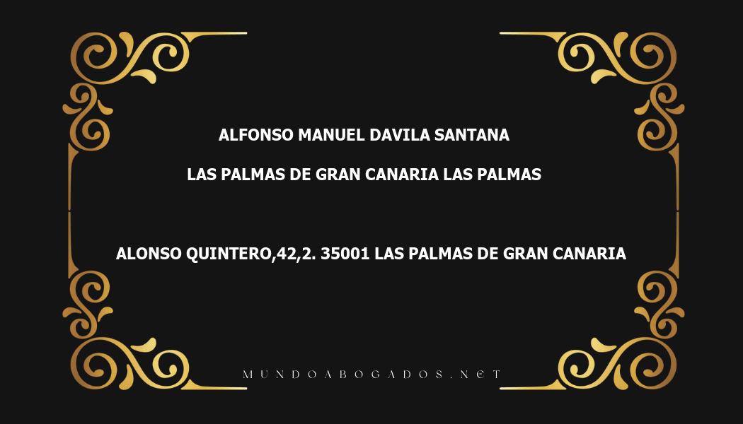 abogado Alfonso Manuel Davila Santana en la localidad de Las Palmas de Gran Canaria