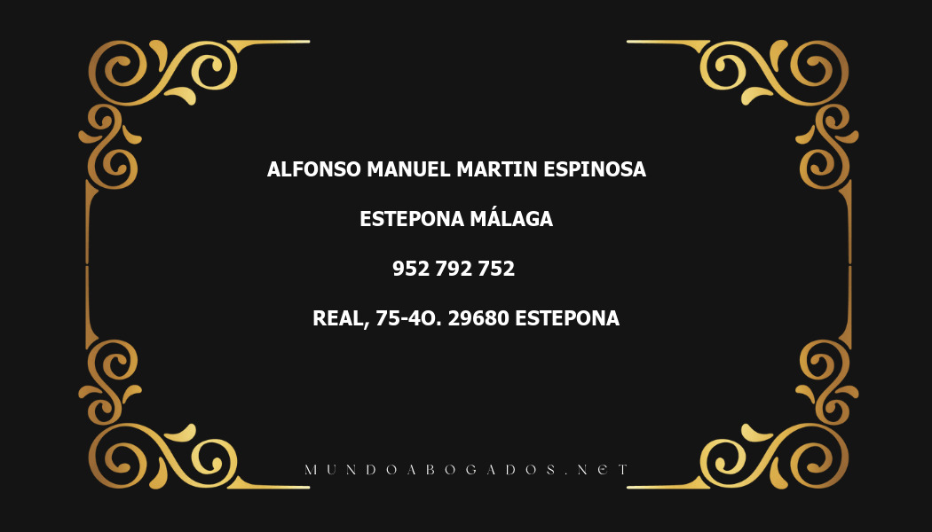 abogado Alfonso Manuel Martin Espinosa en la localidad de Estepona