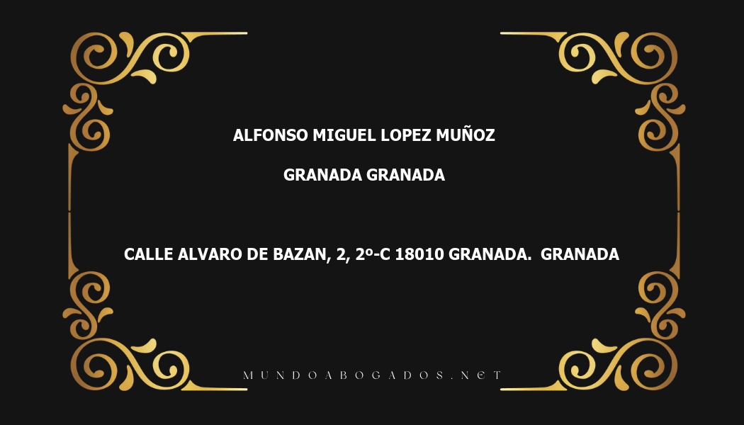 abogado Alfonso Miguel Lopez Muñoz en la localidad de Granada