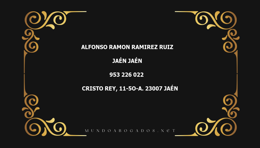 abogado Alfonso Ramon Ramirez Ruiz en la localidad de Jaén