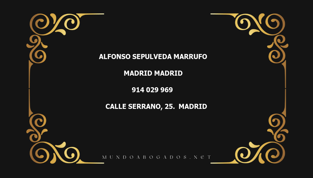 abogado Alfonso Sepulveda Marrufo en la localidad de Madrid