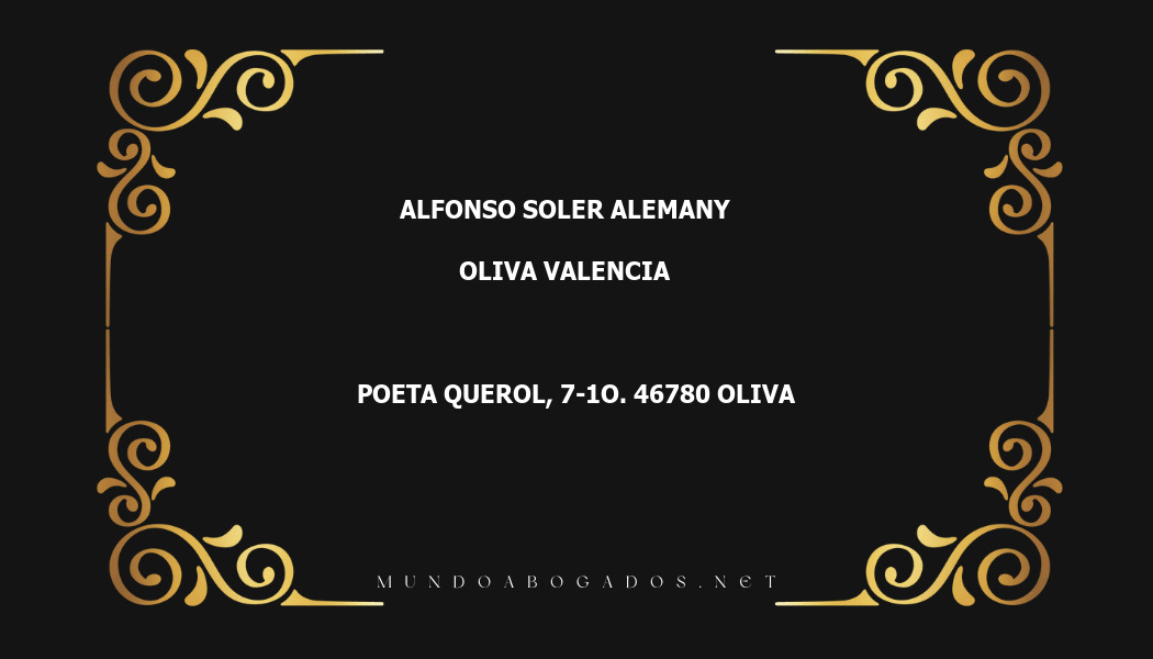 abogado Alfonso Soler Alemany en la localidad de Oliva