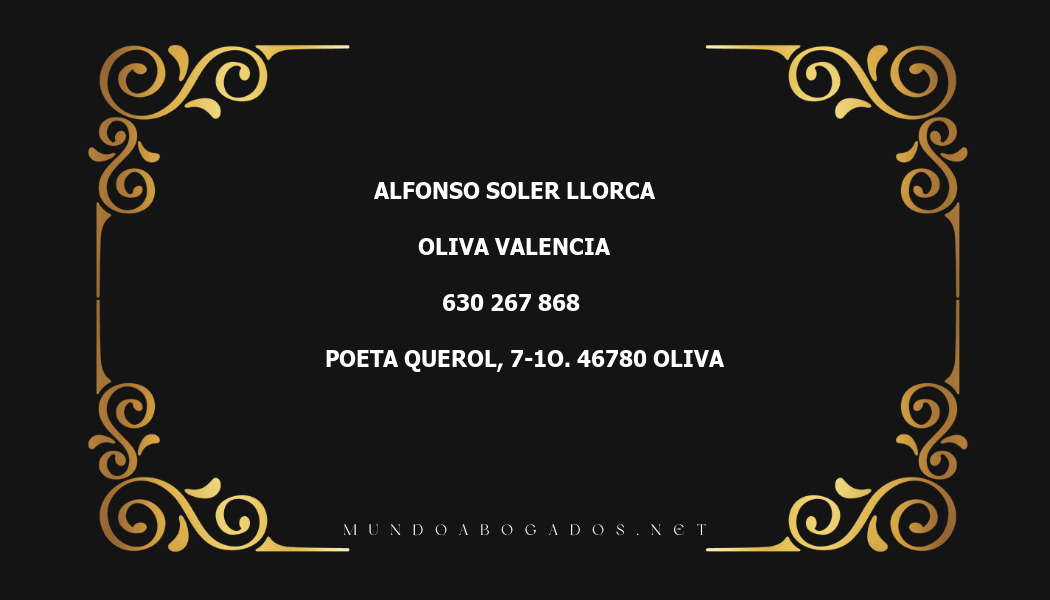 abogado Alfonso Soler Llorca en la localidad de Oliva