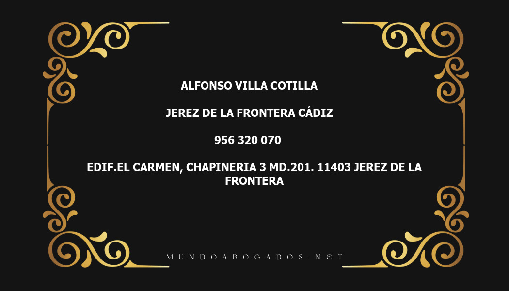 abogado Alfonso Villa Cotilla en la localidad de Jerez de la Frontera