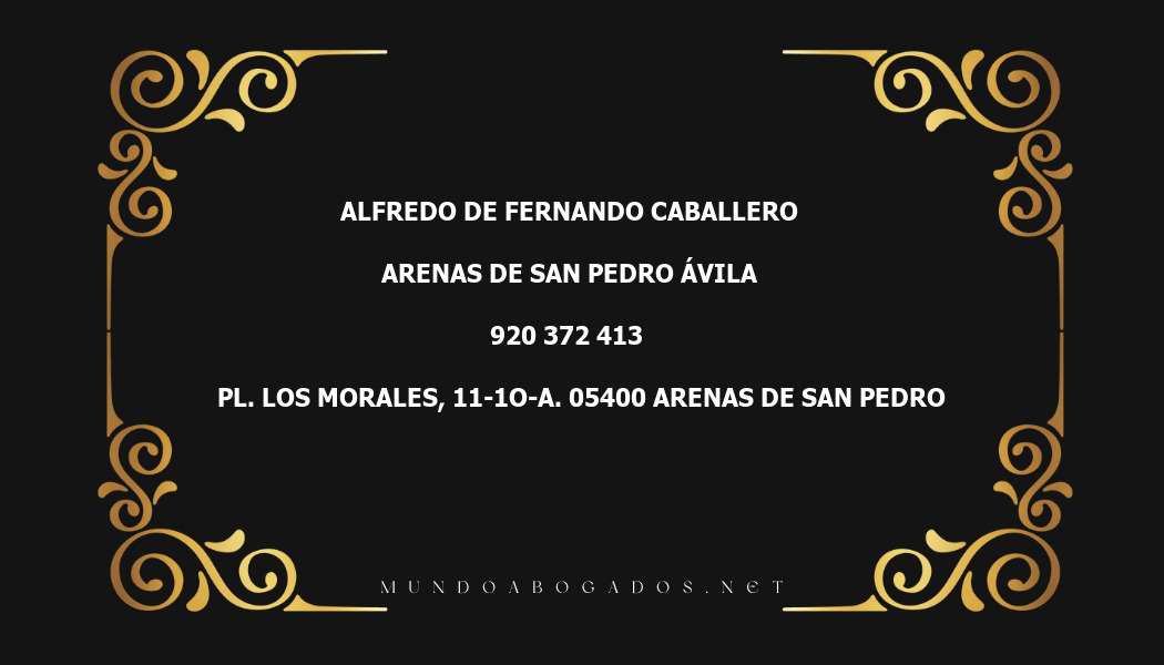 abogado Alfredo De Fernando Caballero en la localidad de Arenas de San Pedro