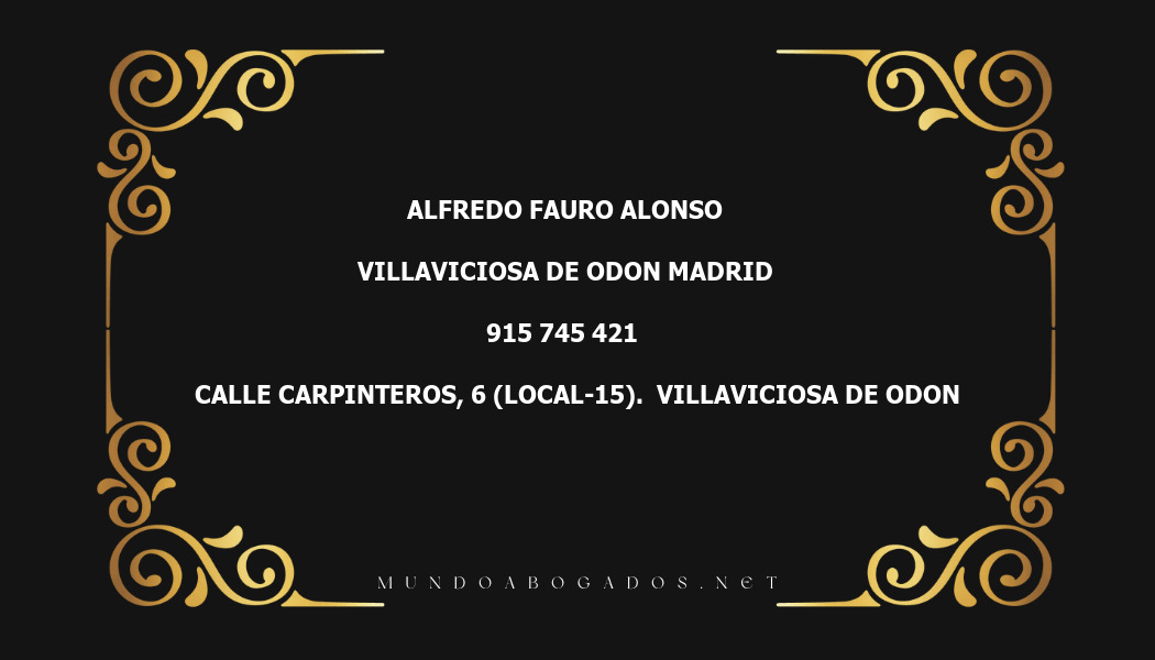 abogado Alfredo Fauro Alonso en la localidad de Villaviciosa de Odon