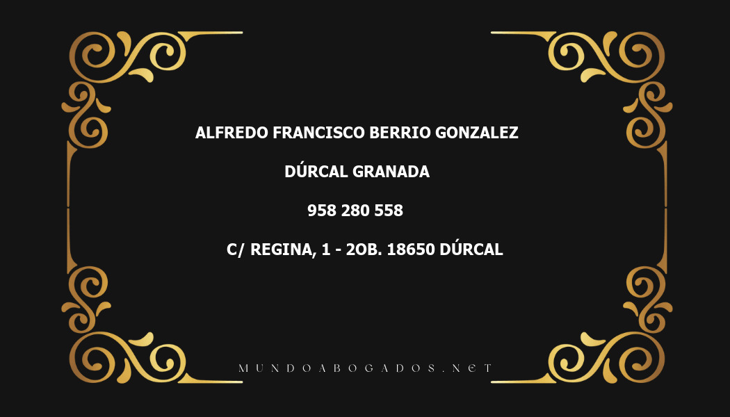 abogado Alfredo Francisco Berrio Gonzalez en la localidad de Dúrcal