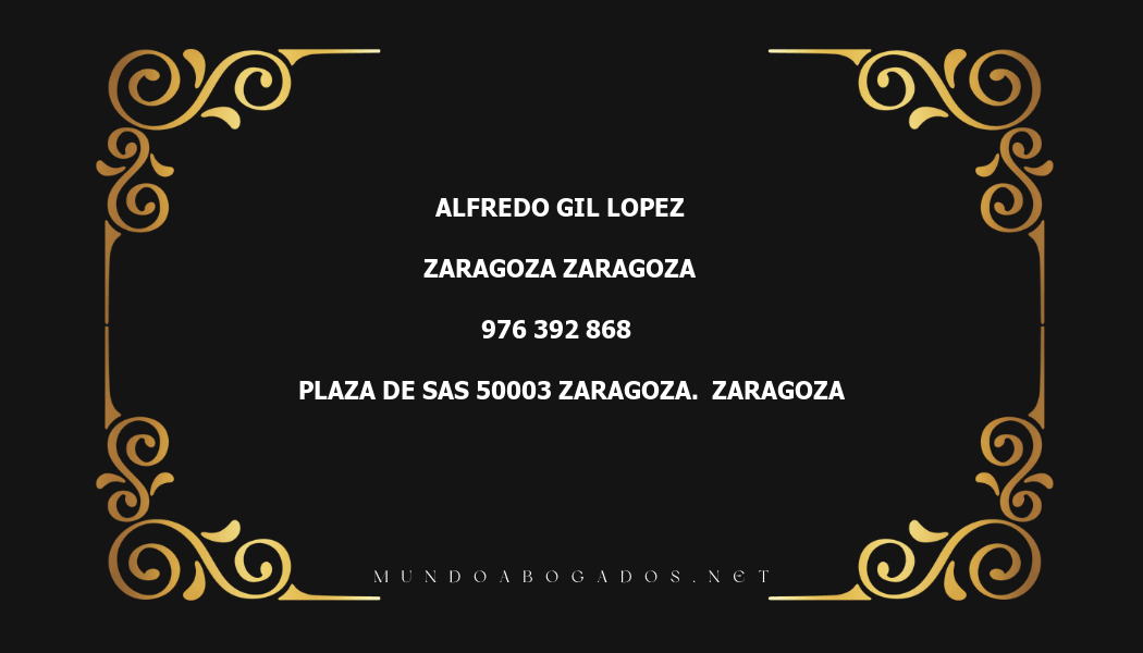 abogado Alfredo Gil Lopez en la localidad de Zaragoza