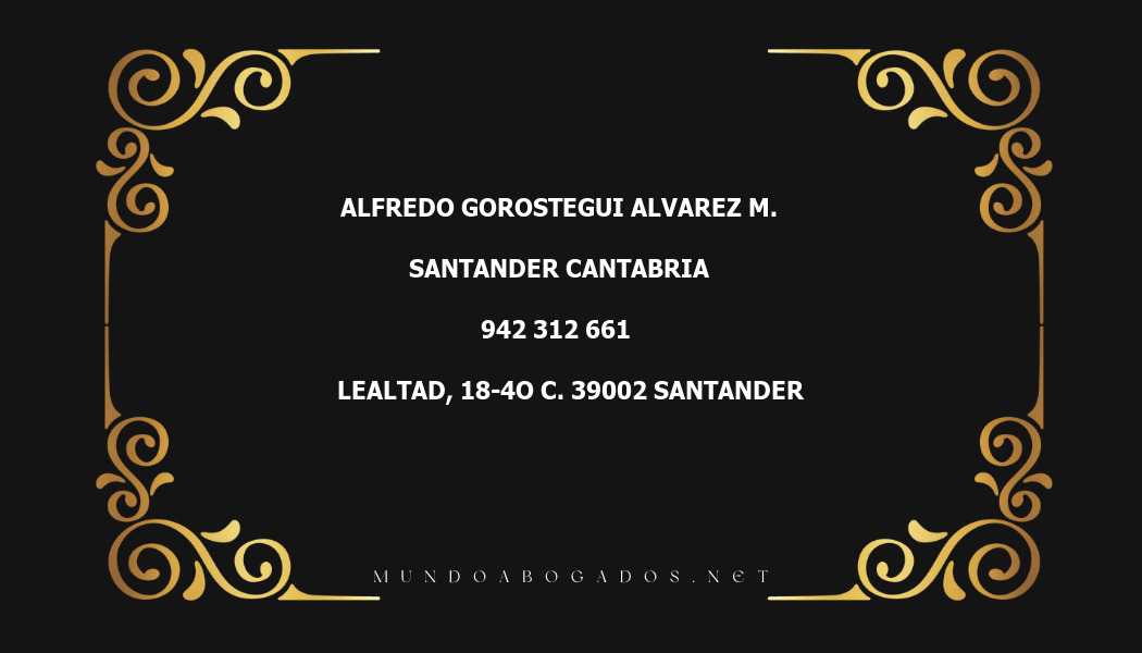 abogado Alfredo Gorostegui Alvarez M. en la localidad de Santander