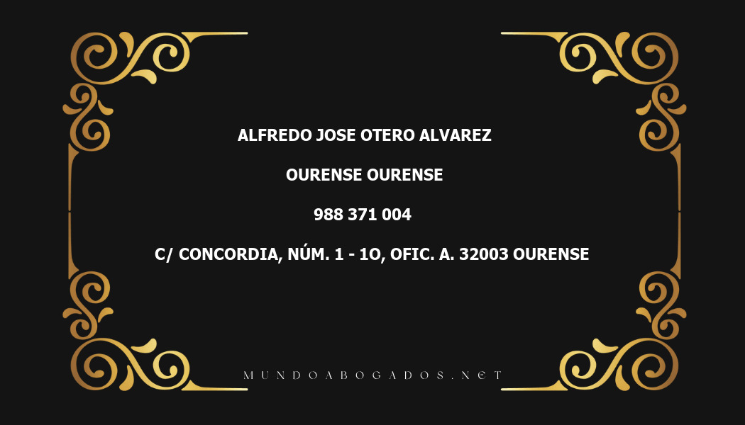 abogado Alfredo Jose Otero Alvarez en la localidad de Ourense