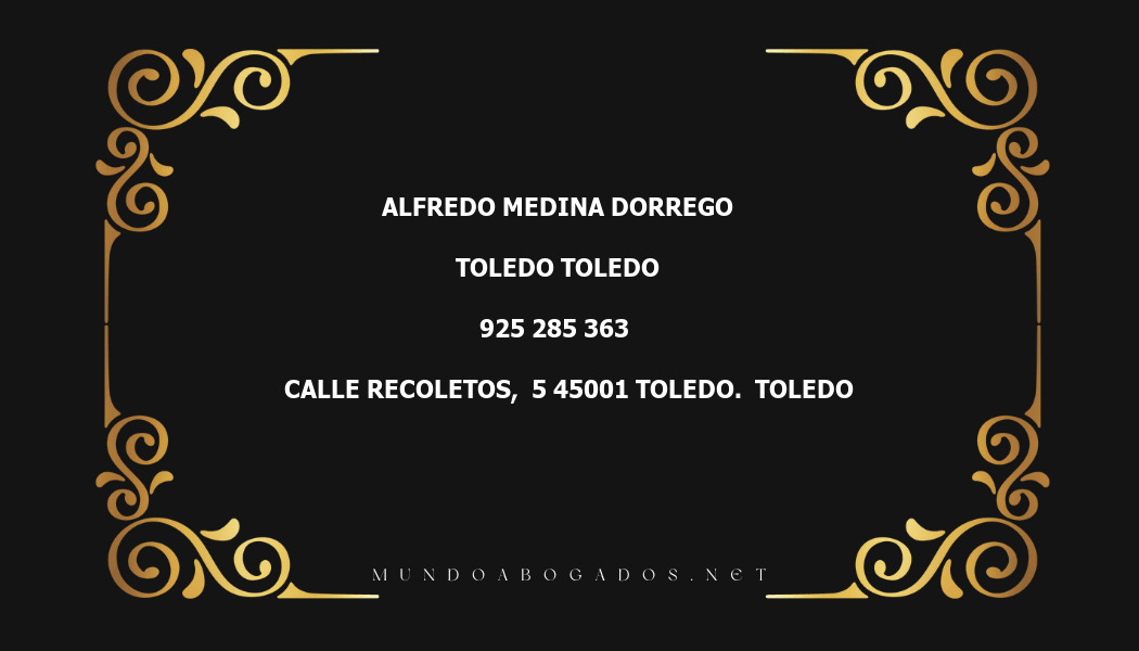 abogado Alfredo Medina Dorrego en la localidad de Toledo