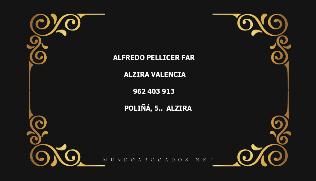 abogado Alfredo Pellicer Far en la localidad de Alzira