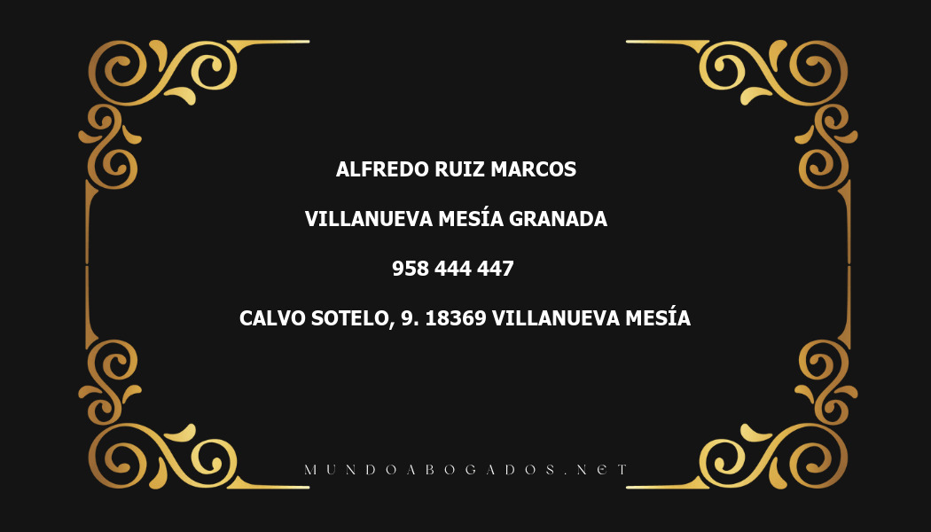 abogado Alfredo Ruiz Marcos en la localidad de Villanueva Mesía