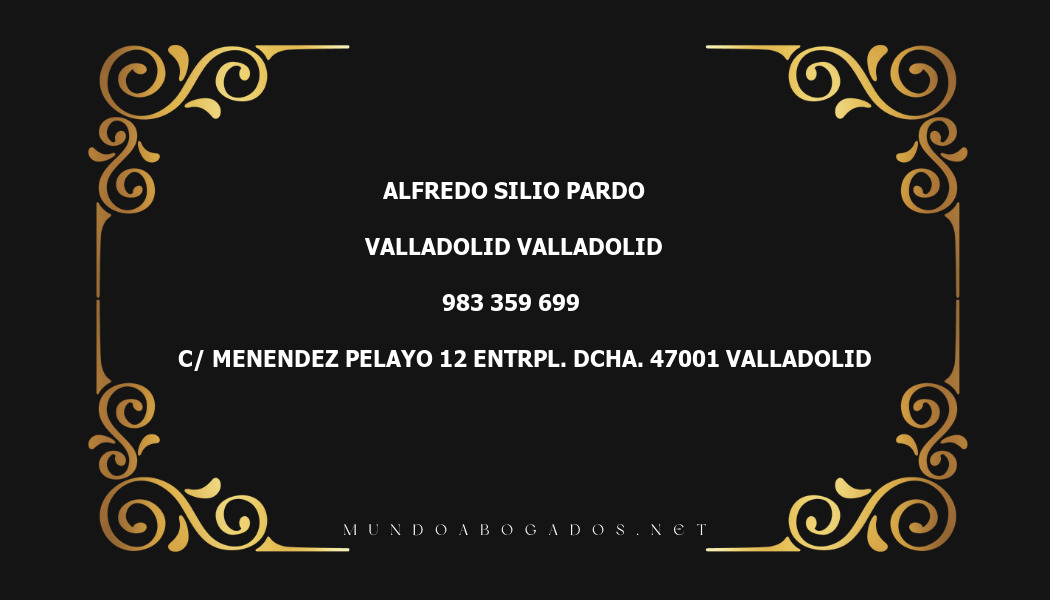 abogado Alfredo Silio Pardo en la localidad de Valladolid