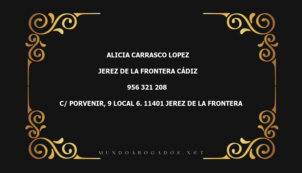 abogado Alicia Carrasco Lopez en la localidad de Jerez de la Frontera