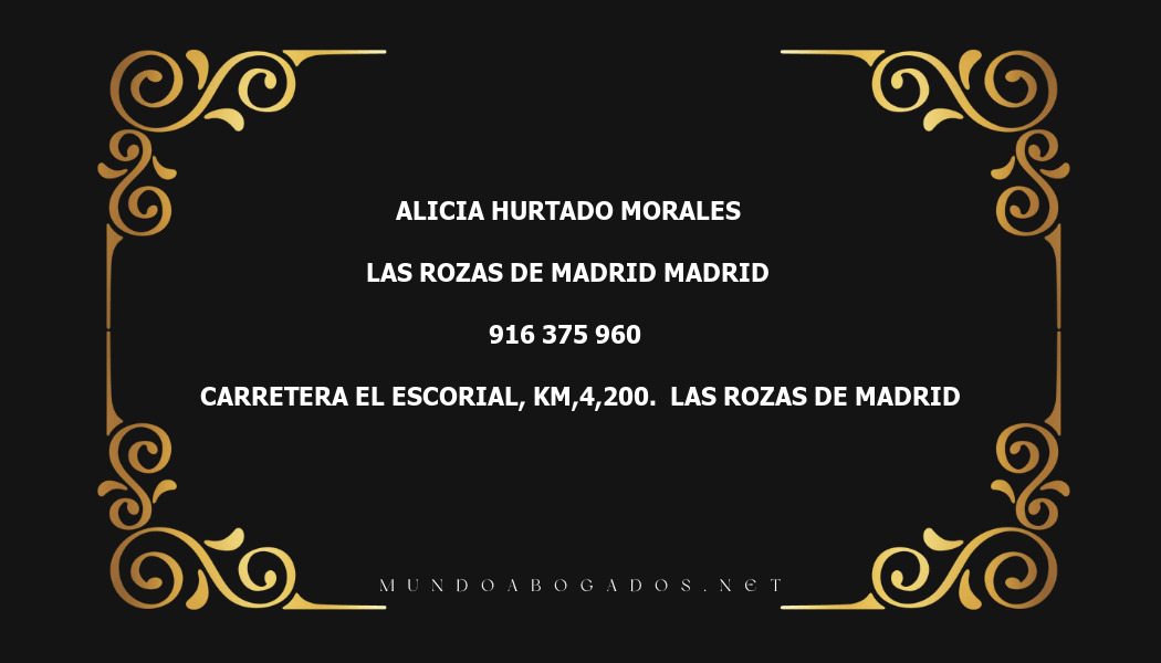 abogado Alicia Hurtado Morales en la localidad de Las Rozas de Madrid