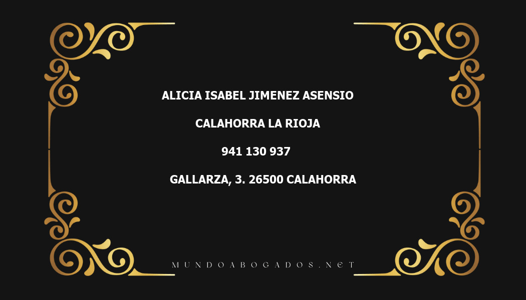 abogado Alicia Isabel Jimenez Asensio en la localidad de Calahorra